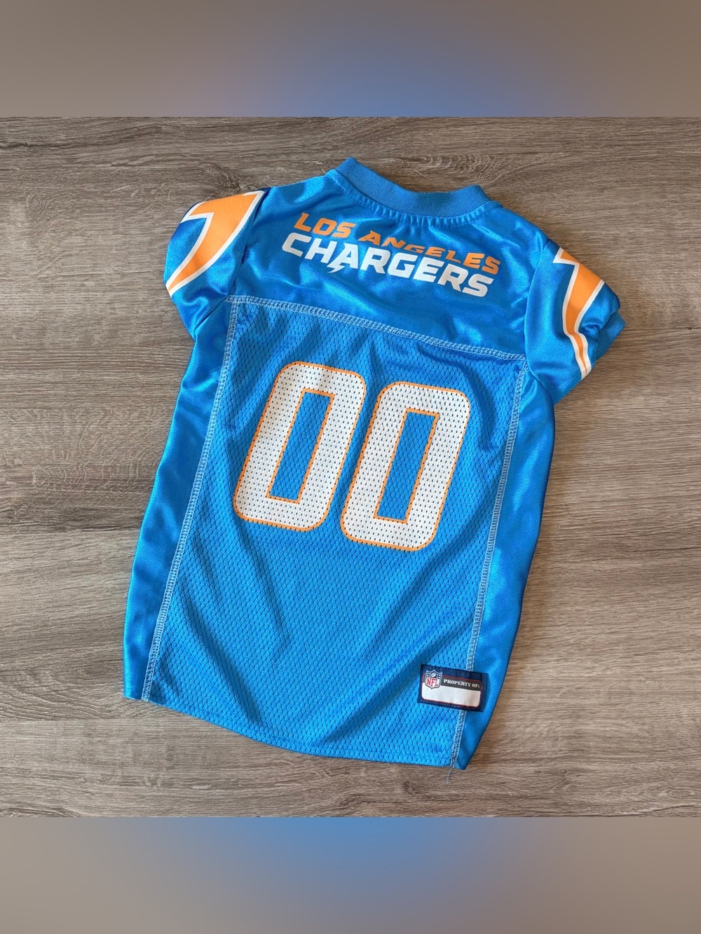 Los Angeles Chargers dog jersey
